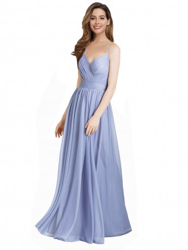 A-Linien Chiffon Spitze Lange Brautjungfernkleider
