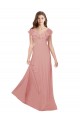 A-Linien V-Ausschnitt Chiffon Lange Brautjungfernkleider