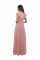 Altrosa A-Linien V-Ausschnitt Chiffon Lange Brautjungfernkleider
