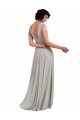 Helles Himmelblau A-Linien V-Ausschnitt Chiffon Lange Brautjungfernkleider