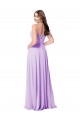 Lila A-Linien Scoop Chiffon Lange Brautjungfernkleider
