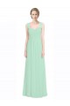 Minzgrün A-Linien Chiffon Spitze Lange Brautjungfernkleider