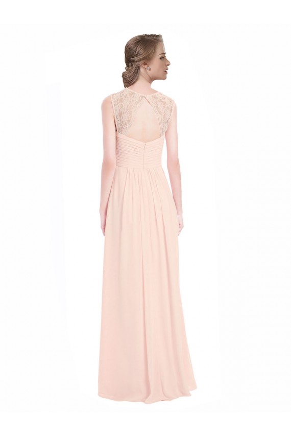 Minzgrün A-Linien Chiffon Spitze Lange Brautjungfernkleider