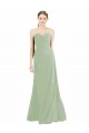 Rauchgrün A-Linien Chiffon Lange Brautjungfernkleider