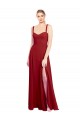 Rot A-Linien Chiffon Lange Brautjungfernkleider