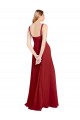 Rot A-Linien Chiffon Lange Brautjungfernkleider