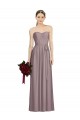 Staubige Rose A-Linien Chiffon Lange Brautjungfernkleider